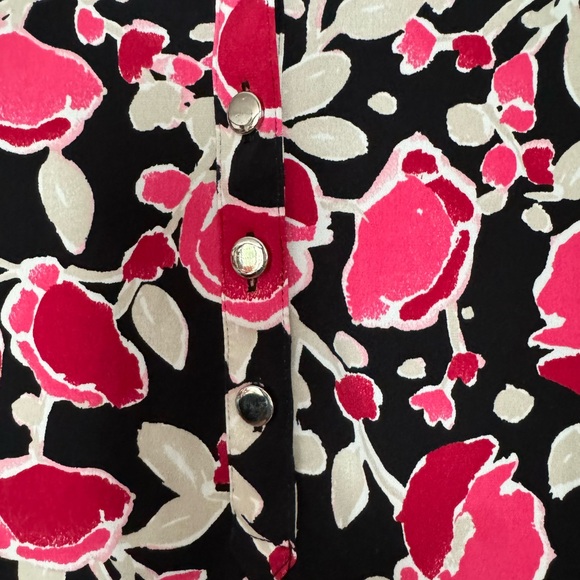 Alfani Tunic Collared Long Sleeve Black & Pink Floral  Size 2X - Picture 11 of 16